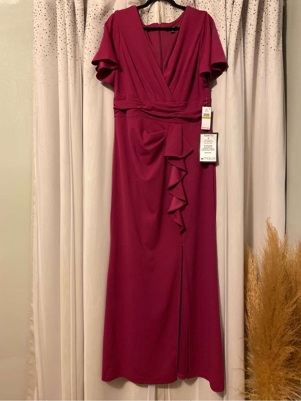 SL FASHIONS NEW YORK NWT SIZE 14 CASSIS MAXI DRESS